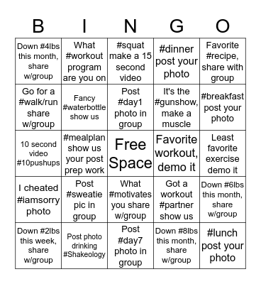 Mas Fitness BINGO Jan. 3-23, 2016 Bingo Card