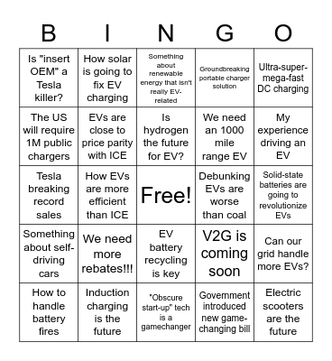 EV Article Bingo Card