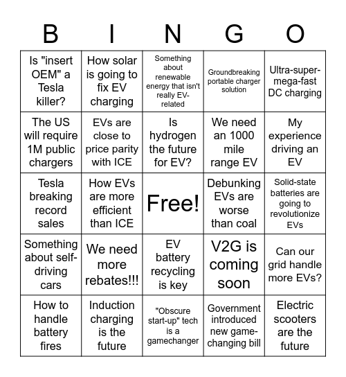 EV Article Bingo Card