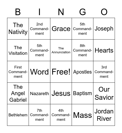 BIBLE BINGO Card