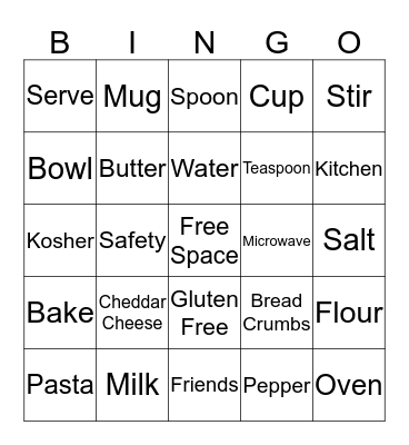 Mac and Cheese Bingo Card