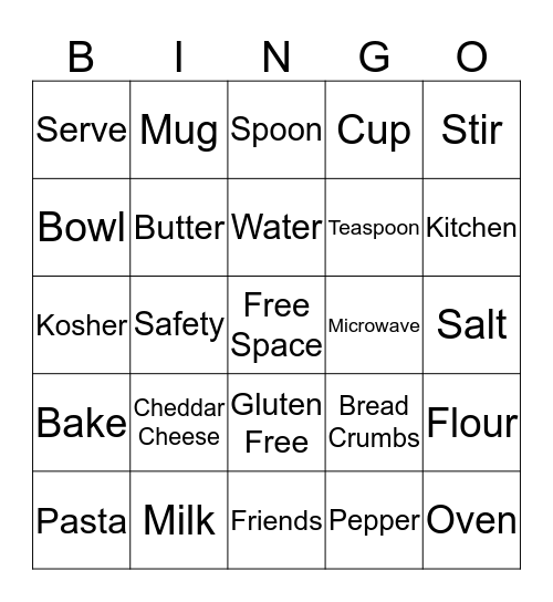 Mac and Cheese Bingo Card