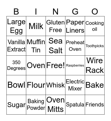 Muffin Bingo Card