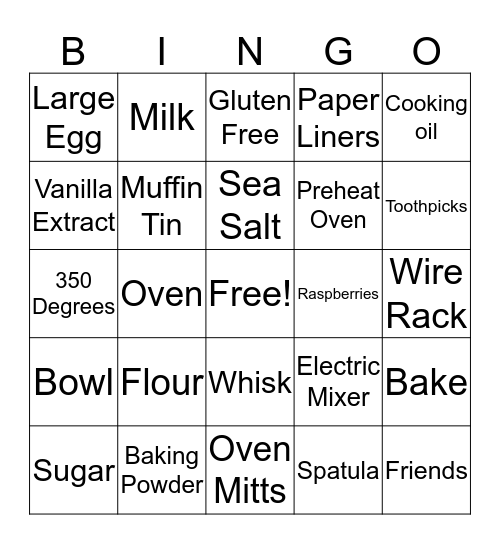 Muffin Bingo Card