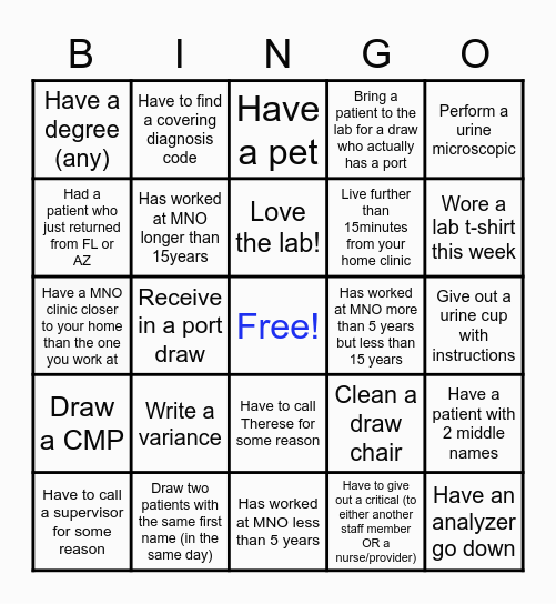 Lab Week 2023 Bingo Card