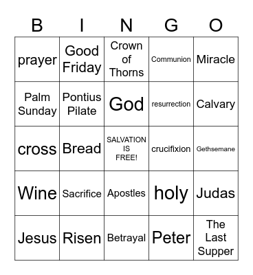 EASTER Bingo Card