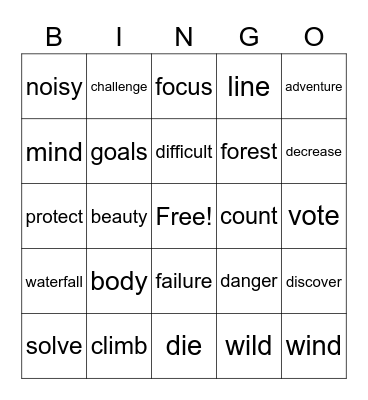 Unit 5 Bingo Card
