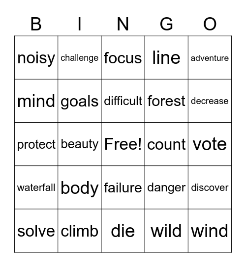 Unit 5 Bingo Card