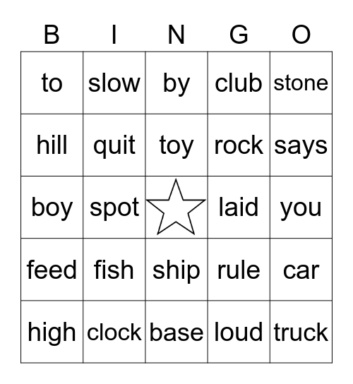 HFW Bingo 1 Bingo Card