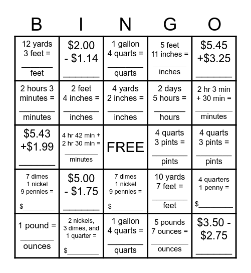 Module 7 Review Bingo Card
