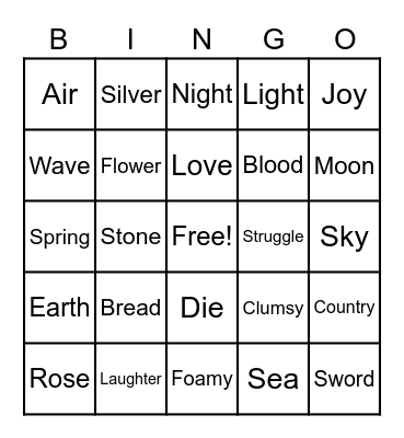 Your Laughter Bingo Card
