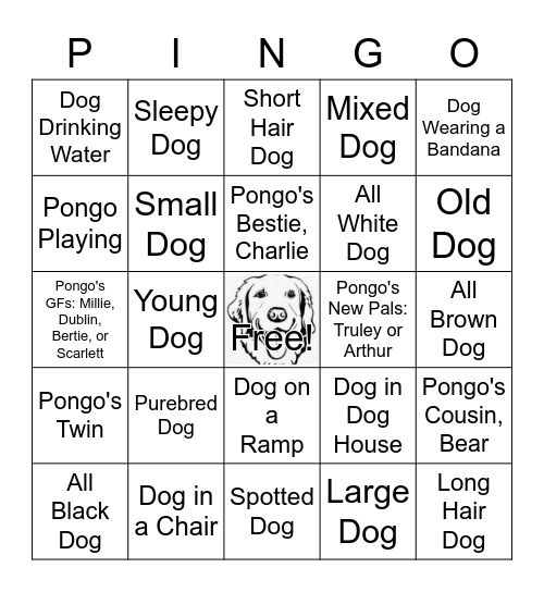 Pongo's Birthday Bingo! Bingo Card