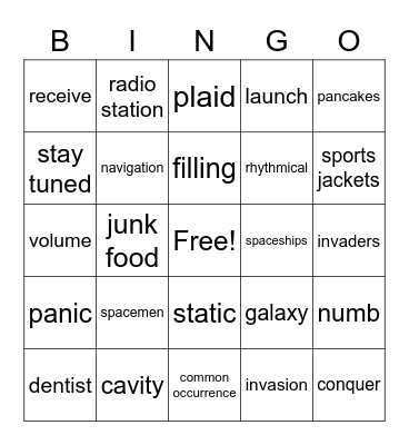 Fat Men From Space Bingo Card