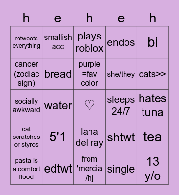 Charlotte's Bingo Card