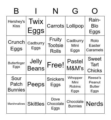 Easter Bingo Card
