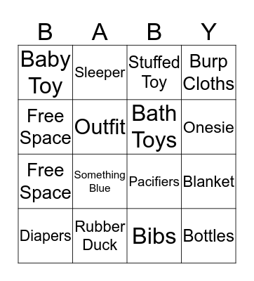 Baby Gift Bingo! Bingo Card