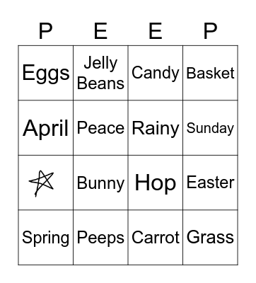 Easter Bingo Card
