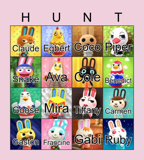 Bunny Day Bingo Card