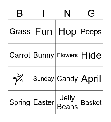 Easter Bingo Card