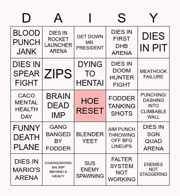 DOOM ETERNAL MEME BINGO Card