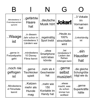 Nachtwache 2023 Bingo Card