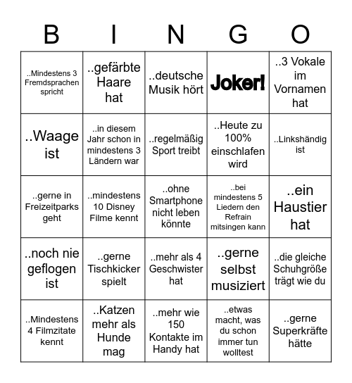 Nachtwache 2023 Bingo Card