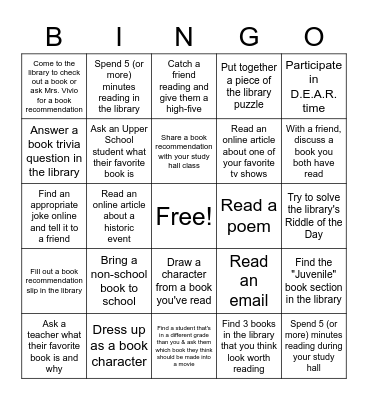 MS Book Bingo Card