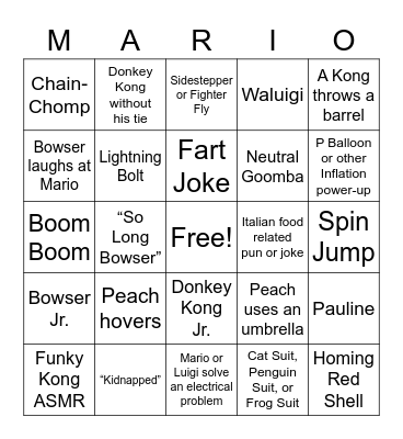 Mario Movie [Lakitu] Bingo Card