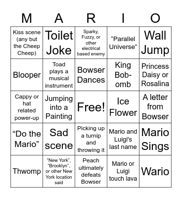 Mario Movie [Spiny] Bingo Card