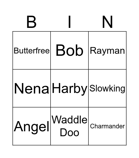 Brandon Bingo Card