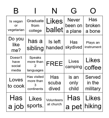 Popular Party Songs Bingo Card