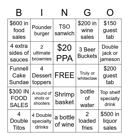 Brad Upton Bingo Card