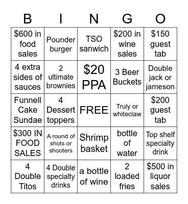 Brad Upton Bingo Card