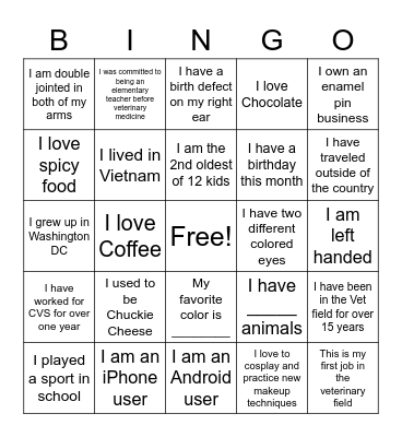 Team Meeting April 5, 2023 Bingo Card