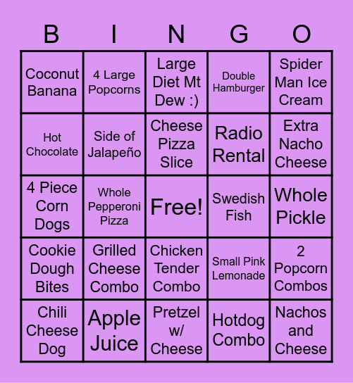 Starlite Bingo Card