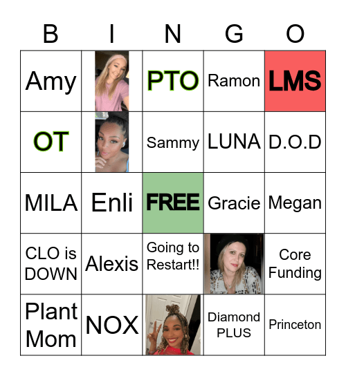 TEAM CHRISTINA Bingo Card