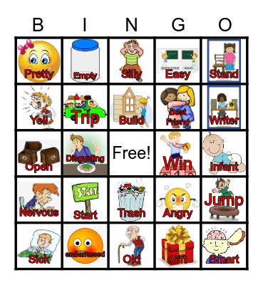 Synonyms & Antonyms Bingo Card