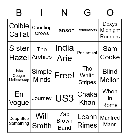 Bingo round #1 Bingo Card