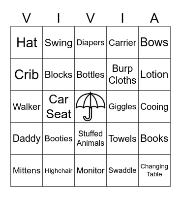 April Showers Bring May Flowers Bingo Card