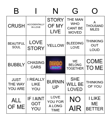 CRAZY IN LOOOVVEE!! Bingo Card