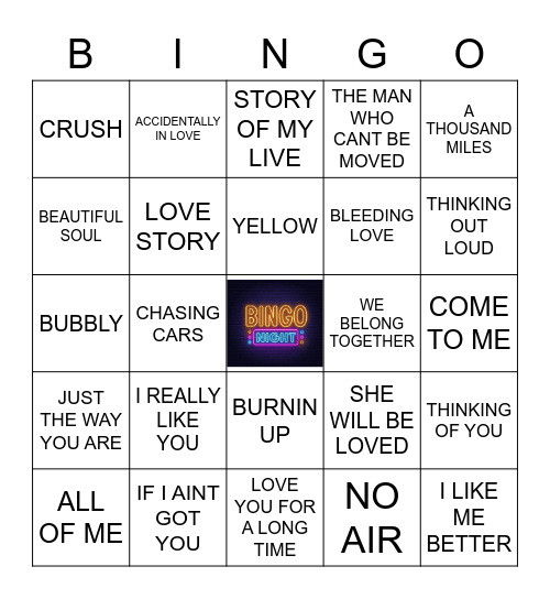 CRAZY IN LOOOVVEE!! Bingo Card