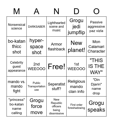 mando ch.23 bingo Card