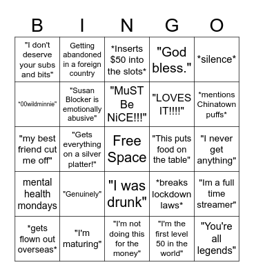 How to be DAmos! Bingo Card