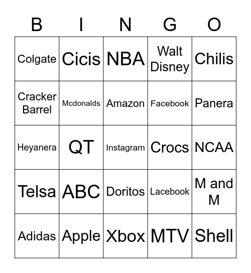 Logo Black Bingo Card