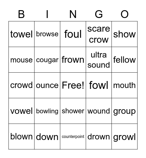 8-9 Bingo Card