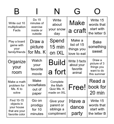 E-Learning Bigo Bingo Card