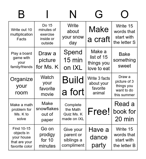 E-Learning Bigo Bingo Card