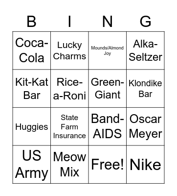 What’s That Jingle Bingo Card