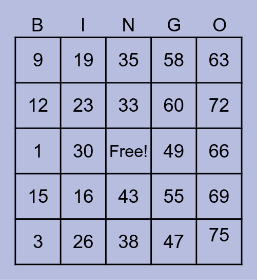 SMO BINGO ROYALE Bingo Card