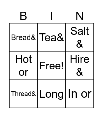 Ram n eas Bingo Card